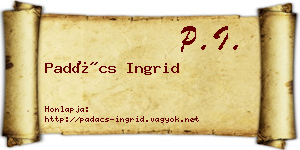 Padács Ingrid névjegykártya